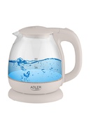 Tējkanna Adler | Kettle | AD 1283C | Electric | 900 W | 1 L | Glass/Stainless steel | 360° rotational base | Cream