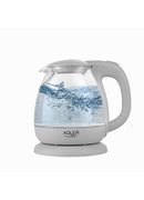 Tējkanna Adler | Kettle | AD 1283G | Standard | 1100 W | 1 L | Plastic/Glass | 360° rotational base | Grey