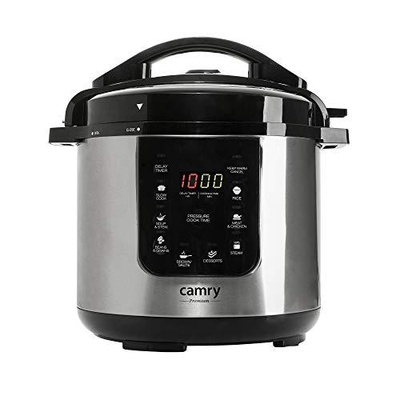 Multivāres katls Camry | Pressure cooker | CR 6409 | 1500 W | Alluminium pot | 6 L | Number of programs 8 | Stainless steel/Black