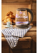 Tējkanna Adler | Kettle | AD 1286 | Standard | 2200 W | 2 L | Plastic/Glass | 360° rotational base | Grey/ transparent Hover