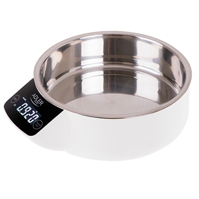 Svari Adler | Kitchen scale with a bowl | AD 3166 | Maximum weight (capacity) 5 kg | Graduation 1 g | Display type LCD | White