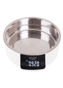 Svari Adler | Kitchen scale with a bowl | AD 3166 | Maximum weight (capacity) 5 kg | Graduation 1 g | Display type LCD | White Hover