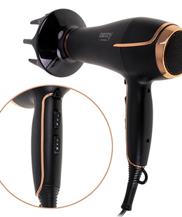 Fēns Camry | Hair Dryer | CR 2255 | 2200 W | Number of temperature settings 3 | Diffuser nozzle | Black  Hover