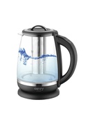 Camry | Kettle | CR 1290 | Standard | 2200 W | 2 L | Plastic/glass | 360° rotational base | Black/Transparent
