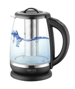 Camry | Kettle | CR 1290 | Standard | 2200 W | 2 L | Plastic/glass | 360° rotational base | Black/Transparent  Hover