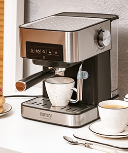  Camry | Espresso and Cappuccino Coffee Machine | CR 4410 | Pump pressure 15 bar | Built-in milk frother | Semi-automatic | 850 W | Black/Stainless steel  Hover