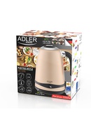 Tējkanna Adler | Kettle | AD 1295 | Electric | 2200 W | 1.7 L | Stainless steel | 360° rotational base | Golden