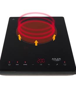 Virtuves plīts Adler | Hob | AD 6513 | Number of burners/cooking zones 1 | LCD Display | Black | Induction  Hover
