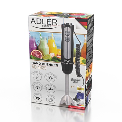 Mikseris Adler | Hand blender | AD 4625b | Hand Blender | 850 W | Number of speeds 5 | Turbo mode | Black