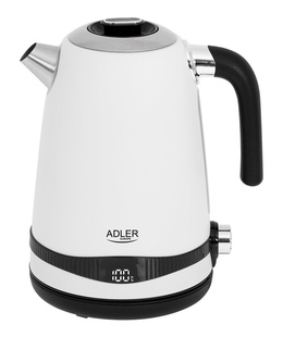 Tējkanna Adler | Kettle | AD 1295w | Electric | 2200 W | 1.7 L | Stainless steel | 360° rotational base | White  Hover