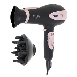 Fēns Adler | Hair Dryer | AD 2248b ION | 2200 W | Number of temperature settings 3 | Ionic function | Diffuser nozzle | Black/Pink