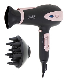 Fēns Adler | Hair Dryer | AD 2248b ION | 2200 W | Number of temperature settings 3 | Ionic function | Diffuser nozzle | Black/Pink  Hover