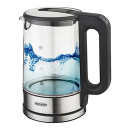 Tējkanna Mesko | Kettle | MS 1301b | Electric | 1850 W | 1.7 L | Glass/Stainless steel | 360° rotational base | Black