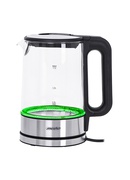 Tējkanna Mesko | Kettle | MS 1301b | Electric | 1850 W | 1.7 L | Glass/Stainless steel | 360° rotational base | Black Hover