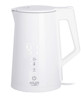 Tējkanna Adler | Kettle | AD 1345w | Electric | 2200 W | 1.7 L | Stainless steel | 360° rotational base | White  Hover