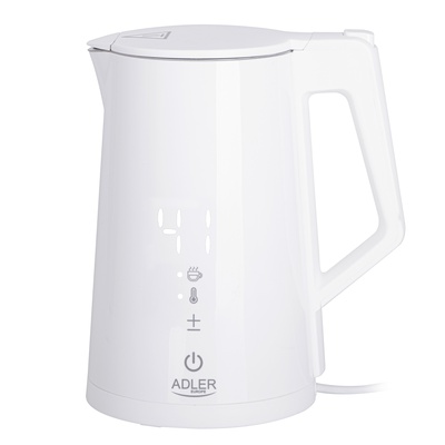 Tējkanna Adler | Kettle | AD 1345w | Electric | 2200 W | 1.7 L | Stainless steel | 360° rotational base | White