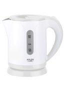 Tējkanna Adler | Kettle | AD 1371w | Electric | 850 W | 0.8 L | Stainless steel/Polypropylene | 360° rotational base | White