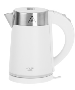 Tējkanna Adler | Kettle | AD 1372 | Electric | 800 W | 0.6 L | Plastic/Stainless steel | 360° rotational base | White  Hover
