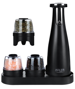  Adler | Electric Salt and pepper grinder | AD 4449b | Housing material ABS plastic | 7 W | Lithium | Matte Black  Hover
