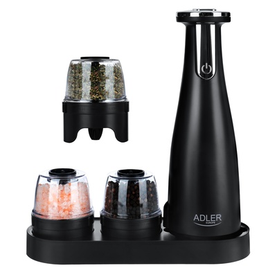  Adler | Electric Salt and pepper grinder | AD 4449b | Housing material ABS plastic | 7 W | Lithium | Matte Black