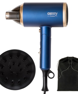 Fēns Camry | Hair Dryer | CR 2268 | 1800 W | Number of temperature settings 2 | Ionic function | Diffuser nozzle | Blue/Gold  Hover