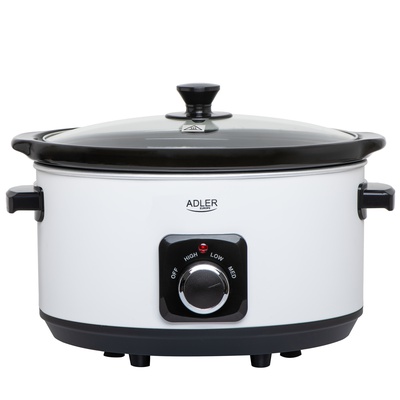 Multivāres katls Adler | Slow Cooker | AD 6413w | 290 W | 5.8 L | Number of programs 3 | White