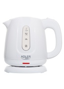 Tējkanna Adler Kettle | AD 1373 | Electric | 850 W | 1 L | Polypropylene | 360° rotational base | White