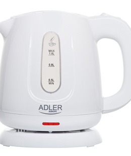 Tējkanna Adler Kettle | AD 1373 | Electric | 850 W | 1 L | Polypropylene | 360° rotational base | White  Hover