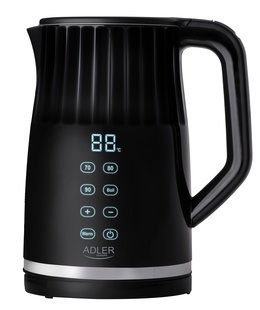 Adler Kettle with LED display | AD 1350 | Electric | 2200 W | 1.7 L | Stainless Steel | 360° rotational base | Black  Hover