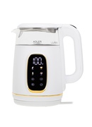 Adler Kettle with LED Display | AD 1305 | Electric | 2200 W | 1.7 L | Plastic | 360° rotational base | White/Gold