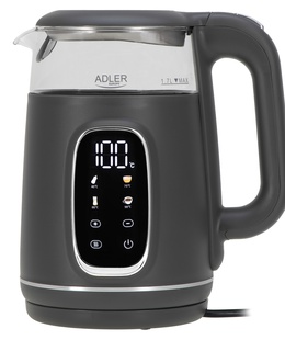Adler Kettle with LED Display | AD 1305 | Electric | 2200 W | 1.7 L | Plastic | 360° rotational base | Grey  Hover