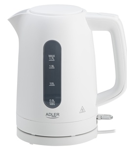 Tējkanna Adler Kettle | AD 1379w | Electric | 2200 W | 1.7 L | Polypropylene | 360° rotational base | White  Hover