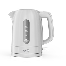 Tējkanna Adler Kettle | AD 1380w | Electric | 2200 W | 1 L | Polypropylene | 360° rotational base | White