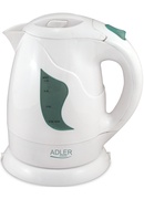 Tējkanna Adler | Kettle | AD 08 | Standard | 850 W | 1 L | Plastic | 360° rotational base | White