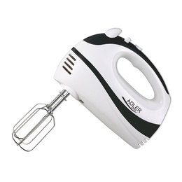 Mikseris Adler | Mixer | AD 4205 b | Hand Mixer | 300 W | Number of speeds 5 | Turbo mode | White/Black