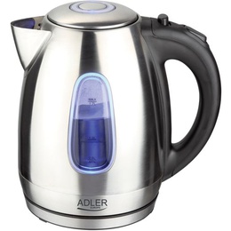 Tējkanna Adler | Kettle | AD 1223 | Standard | 2200 W | 1.7 L | Stainless steel | 360° rotational base | Stainless steel