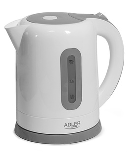 Tējkanna Adler | Kettles | AD 1234 | Standard kettle | 2200 W | 1.7 L | Plastic | 360° rotational base | White  Hover