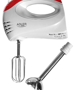 Mikseris Adler | Mixer | AD 4212 | Hand Mixer | 300 W | Number of speeds 5 | Turbo mode | White  Hover