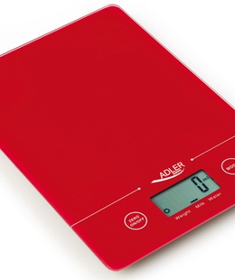 Svari Adler | Kitchen scales | AD 3138 | Maximum weight (capacity) 5 kg | Graduation 1 g | Red  Hover