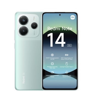 Telefons Xiaomi Redmi | Note 14 | Coral Green | 6.67  | AMOLED | 1080 x 2400 pixels | Mediatek | Dimensity | Internal RAM 8 GB | 256 GB | Dual SIM | 5G | Main camera resolution 50+8+2 MP | Secondary camera resolution 20 MP | Android | 14