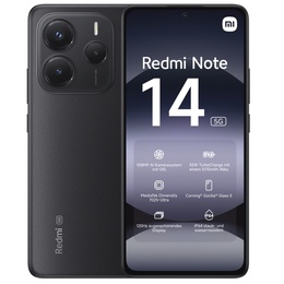 Telefons Xiaomi Redmi Note 14 | Midnight Black | 6.67  | AMOLED | 1080 x 2400 pixels | Mediatek | Internal RAM 6 GB | 128 GB | Dual SIM | 5G | Main camera resolution 50+8+2 MP | Secondary camera resolution 20 MP | Android | 14