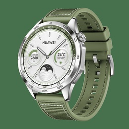 Viedpulksteni GT 4 | Smart watch | GPS (satellite) | AMOLED | 46mm | Waterproof | Green Woven