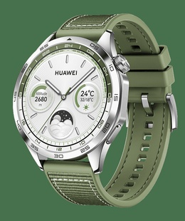 Viedpulksteni GT 4 | Smart watch | GPS (satellite) | AMOLED | 46mm | Waterproof | Green Woven  Hover