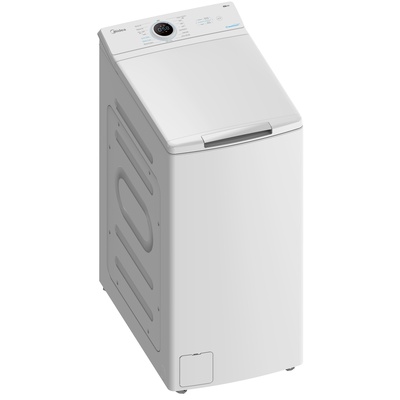 Veļas mazgājamā  mašīna Midea Washing Machine | MF100T60B/W-HR | Energy efficiency class A | Top loading | Washing capacity 6 kg | 1200 RPM | Depth 61 cm | Width 40 cm | Display | LED | Steam function | White