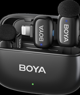 Austiņas Boya | Mini-15 Ultracompact 2.4GHz Wireless Microphone System with Lightning plug | Black  Hover
