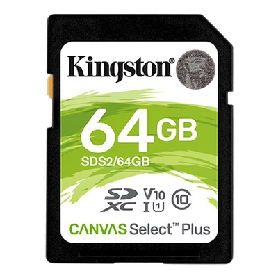  Kingston | Canvas Select Plus | UHS-I | 64 GB | SDXC | Flash memory class 10