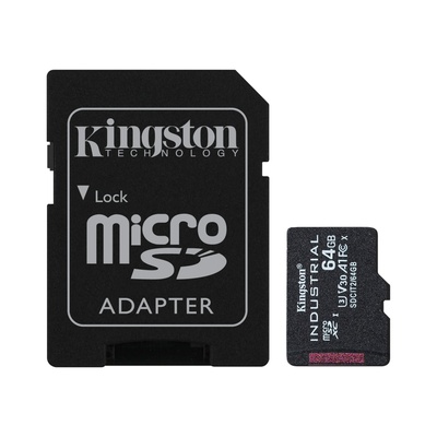  Kingston | UHS-I | 64 GB | microSDHC/SDXC Industrial Card | Flash memory class Class 10
