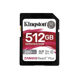 Kingston SDXC II V60 React Plus | SDR2V6/512GB | 512 GB | SDXC | Flash memory class Class 10