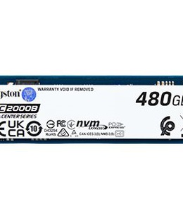  Kingston SSD | DC2000B | 480 GB | SSD form factor M.2 2280 | Solid-state drive interface PCIe NVMe Gen 4.0 (x4) | Read speed 7000 MB/s | Write speed 800 MB/s  Hover