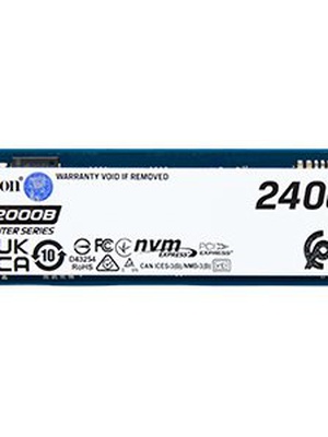  Kingston SSD | DC2000B | 240 GB | SSD form factor M.2 2280 | Solid-state drive interface PCIe NVMe Gen 4.0 (x4) | Read speed 4500 MB/s | Write speed 400 MB/s  Hover